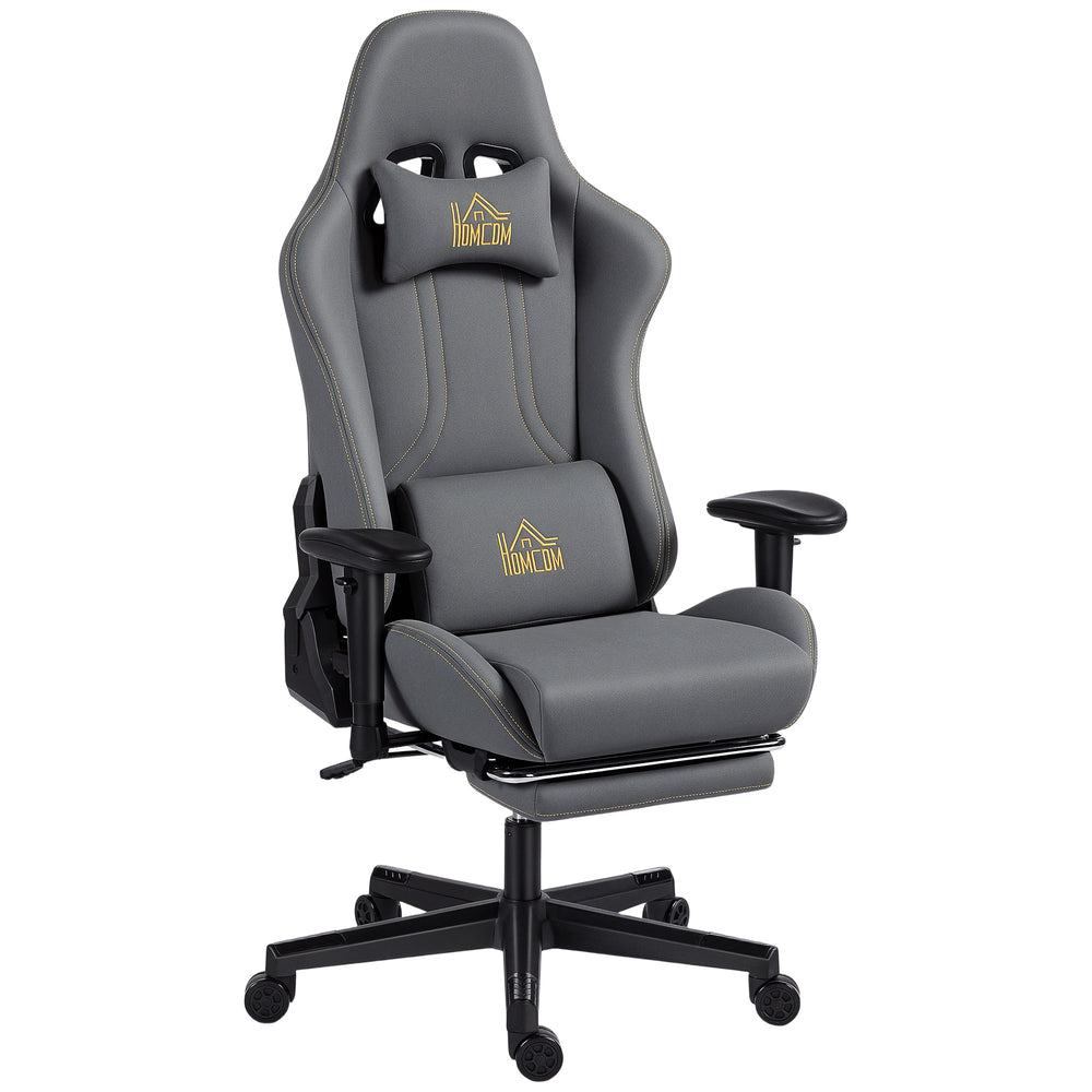 Gaming Stuhl ergonomisch verstellbar mit Lendenstütze grau