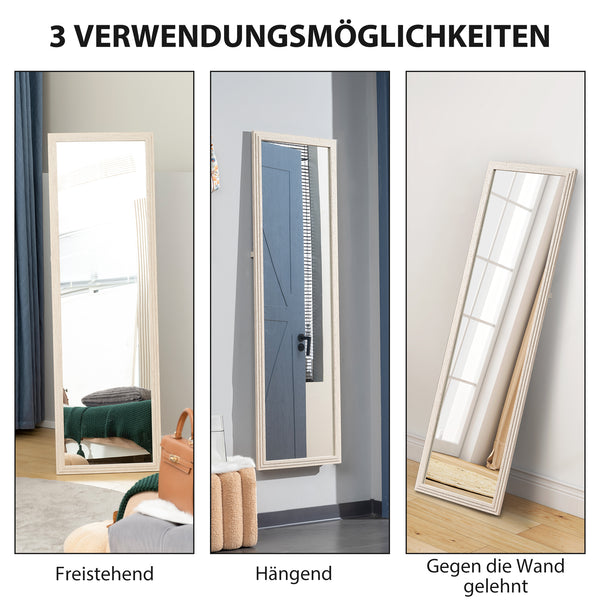 Ganzkörperspiegel rechteckig mit Rahmen 160x50cm weiss
