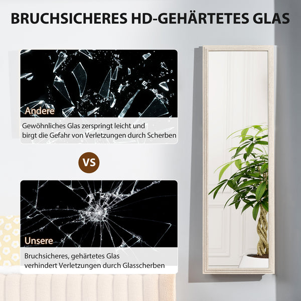 Ganzkörperspiegel rechteckig mit Rahmen 160x50cm weiss