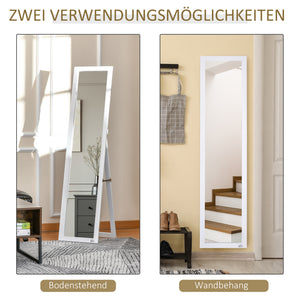 Ganzkörperspiegel freistehend und zur Wandmontage weiss
