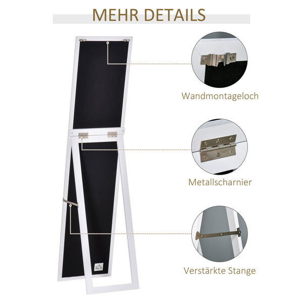 Ganzkörperspiegel freistehend und zur Wandmontage weiss