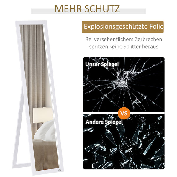 Ganzkörperspiegel freistehend und zur Wandmontage weiss