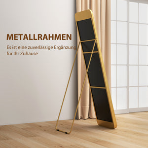 Ganzkörperspiegel freistehend mit Metallrahmen 160x40cm gold