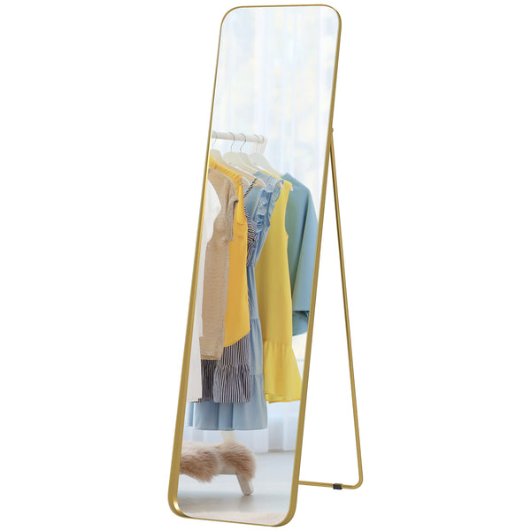 Ganzkörperspiegel freistehend mit Metallrahmen 160x40cm gold
