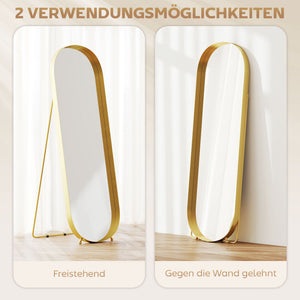 Ganzkörperspiegel mit Metallrahmen für Schlafzimmer 160x50cm gold