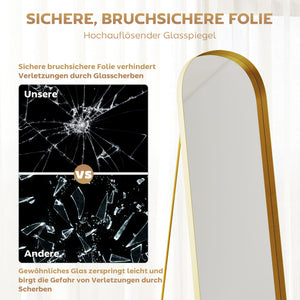 Ganzkörperspiegel mit Metallrahmen für Schlafzimmer 160x50cm gold