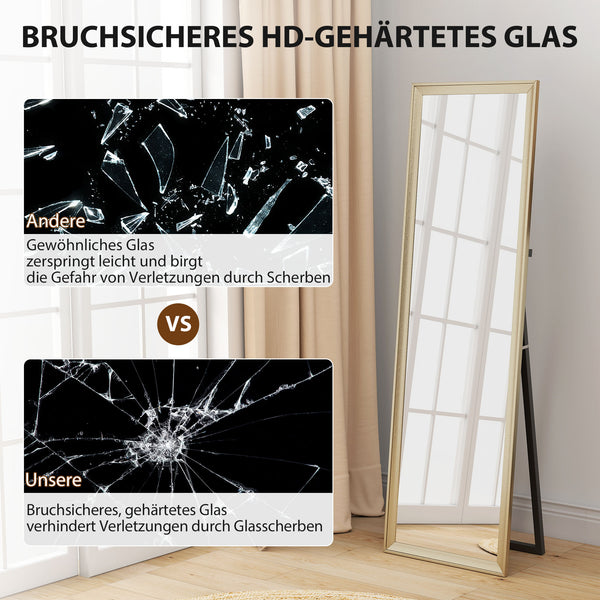 Ganzkörperspiegel gross mit Goldrahmen für Schlafzimmer 160x50cm