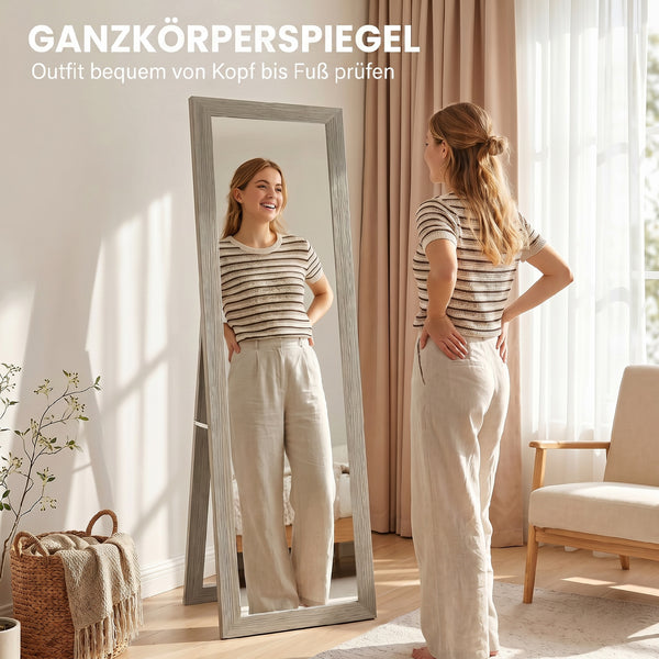 Ganzkörperspiegel rechteckig für Schlafzimmer oder Wohnzimmer grau