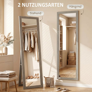 Ganzkörperspiegel rechteckig für Schlafzimmer oder Wohnzimmer grau