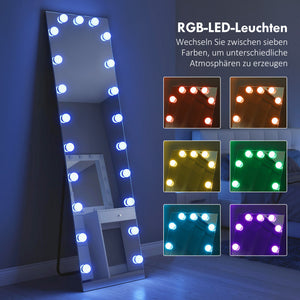 Ganzkörperspiegel LED mit Beleuchtung und Touchfunktion 150x40cm
