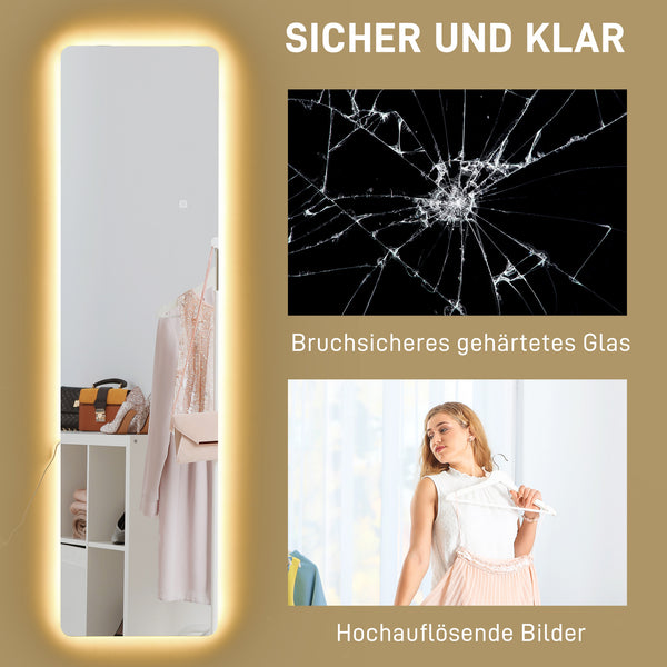 Ganzkörperspiegel LED dimmbar rahmenlos mit Touchfunktion