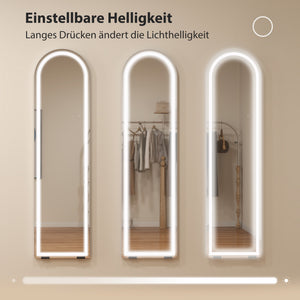 Ganzkörperspiegel LED dimmbar freistehend oder Wandmontage weiss
