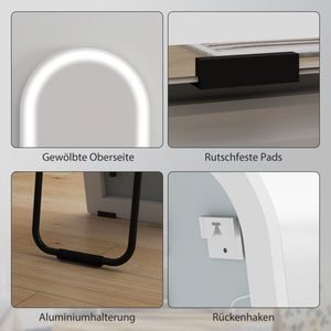 Ganzkörperspiegel LED dimmbar freistehend oder Wandmontage weiss