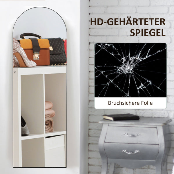 Ganzkörperspiegel rahmenlos freistehend 50x150cm schwarz