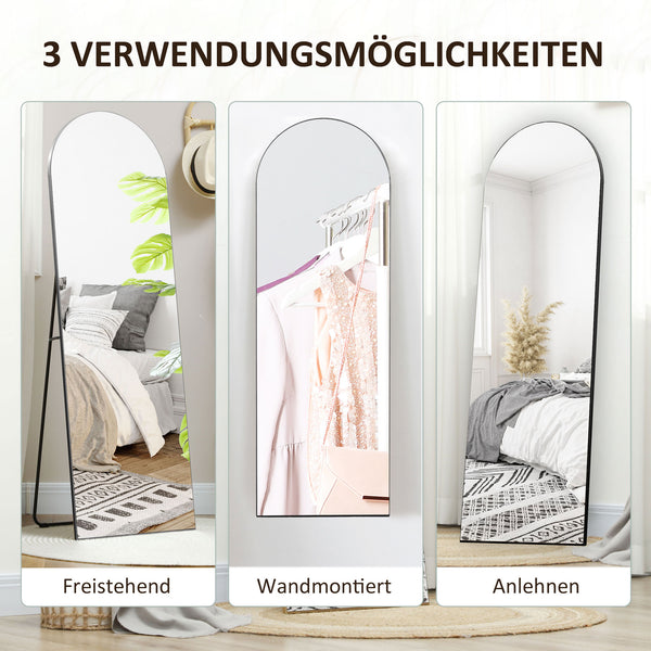 Ganzkörperspiegel rahmenlos freistehend 50x150cm schwarz