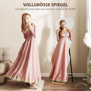 Ganzkörperspiegel Wellenform modern flexibel aufstellbar schwarz