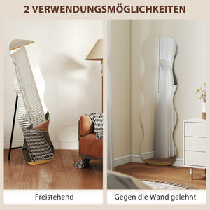 Ganzkörperspiegel Wellenform modern flexibel aufstellbar schwarz
