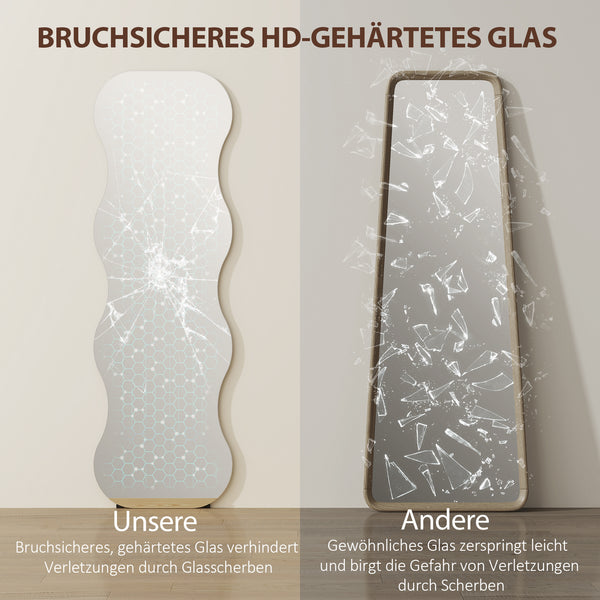 Ganzkörperspiegel Wellenform modern flexibel aufstellbar schwarz
