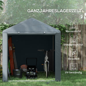 Garagenzelt 16x218x172m UV-Schutz wasserabweisend Grau