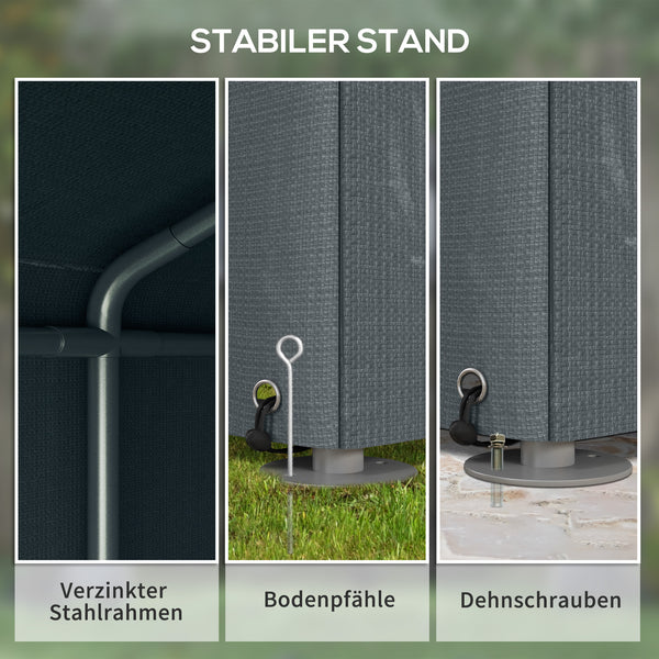 Garagenzelt 16x218x172m UV-Schutz wasserabweisend Grau