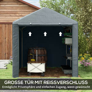 Garagenzelt 16x218x172m UV-Schutz wasserabweisend Grau