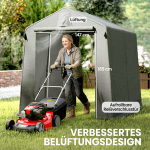 Garagenzelt wasserdicht mit Reissverschlusstür und Belüftung