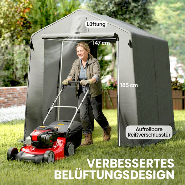 Garagenzelt wasserdicht mit Reissverschlusstür und Belüftung