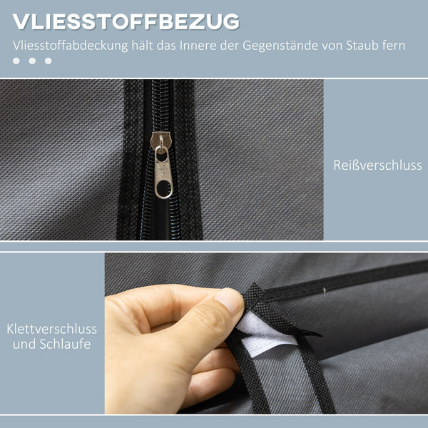Garderobe Faltbar mit Reissverschluss Kompakt Dunkelgrau