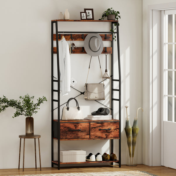 Garderobe mit Schuhregal Sitzbank und Haken für Flur