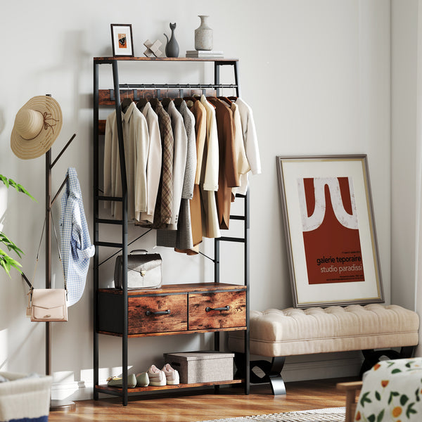 Garderobe mit Schuhregal Sitzbank und Haken für Flur