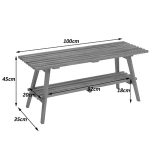 Garderobenbank Sitzbank Schuhregal Schuhablage 45x100x35cm Eiche