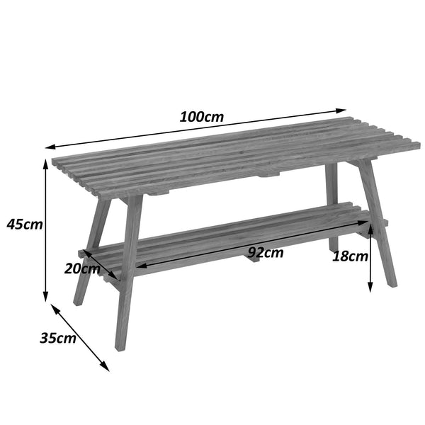 Garderobenbank Sitzbank Schuhregal Schuhablage 45x100x35cm Eiche