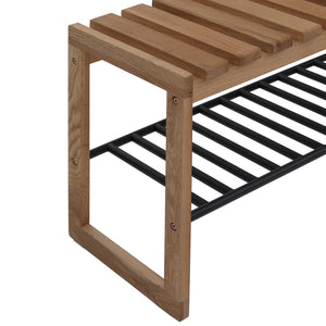 Garderobenbank Sitzbank Schuhregal Schuhablage 45x88x30cm Eiche