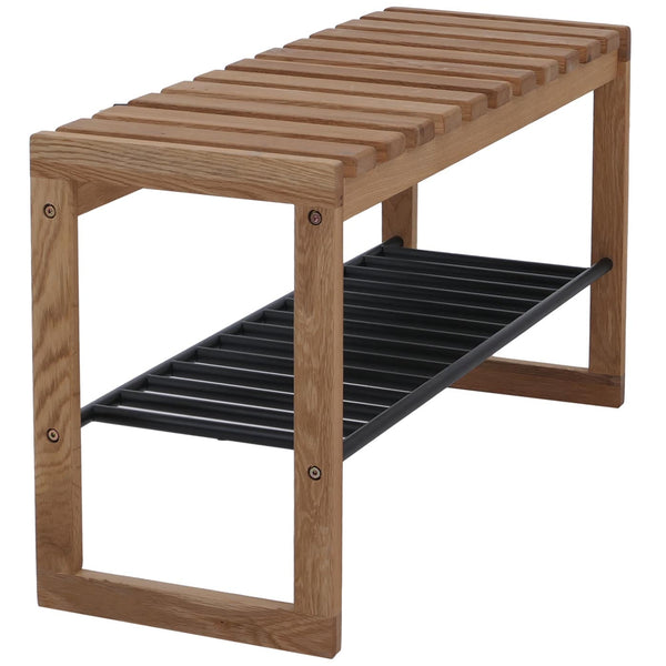 Garderobenbank Sitzbank Schuhregal Schuhablage 45x88x30cm Eiche