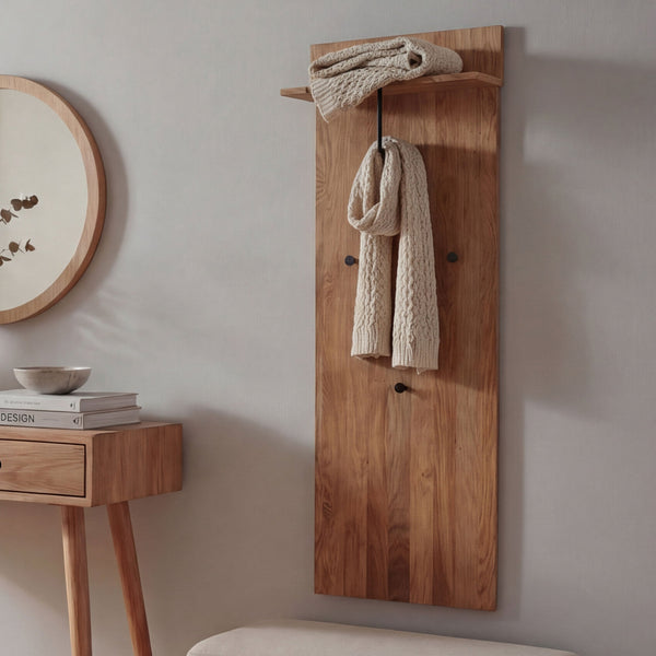 Garderobenpaneel Wandgarderobe Ablage Haken 135x42x22cm Eiche