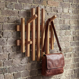 Garderobenpaneel Wandgarderobe Massivholz 40x38cm Eiche