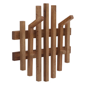 Garderobenpaneel Wandgarderobe Massivholz 40x38cm Eiche