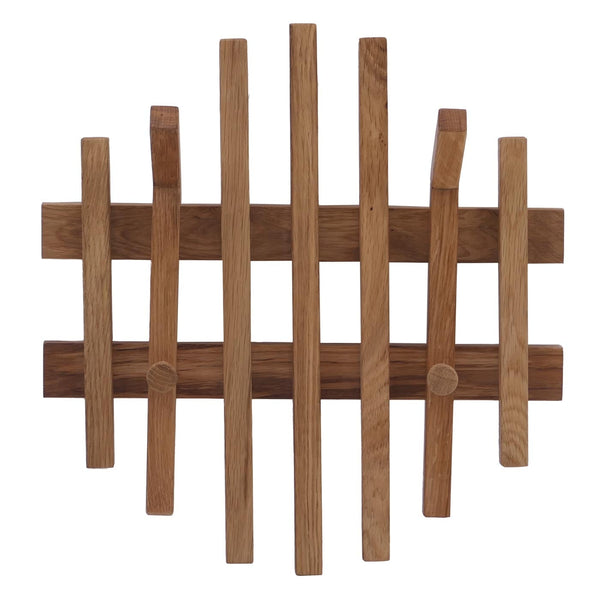 Garderobenpaneel Wandgarderobe Massivholz 40x38cm Eiche
