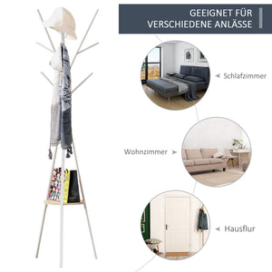 Garderobenständer 45x45x180cm Metall Weiss