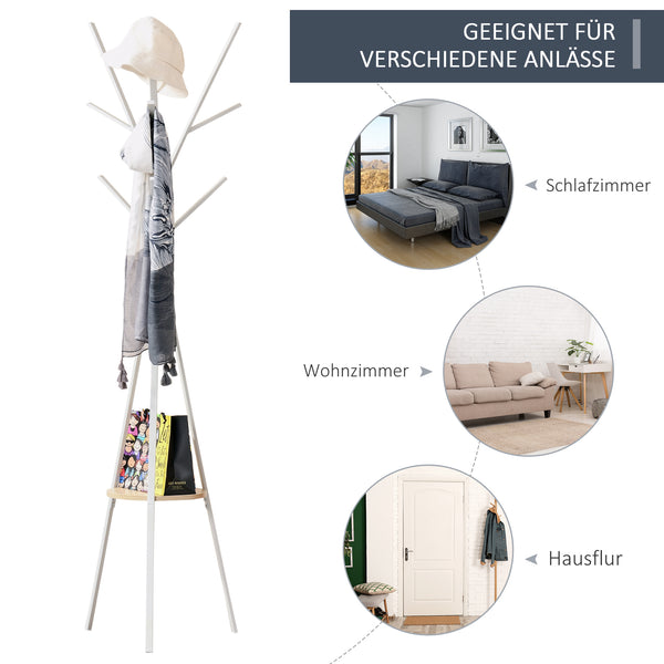 Garderobenständer 45x45x180cm Metall Weiss