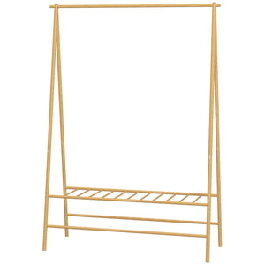 Garderobenständer mit Ablagen und Haken 116x435x160cm Naturholz