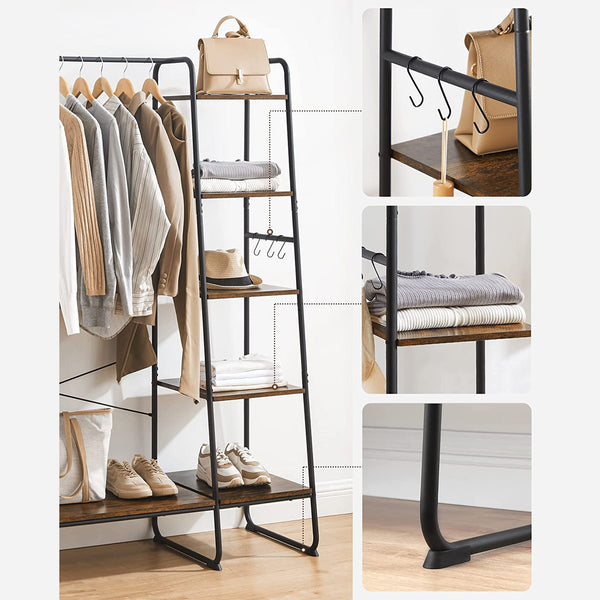 Coat rack, clothes rack with shelves