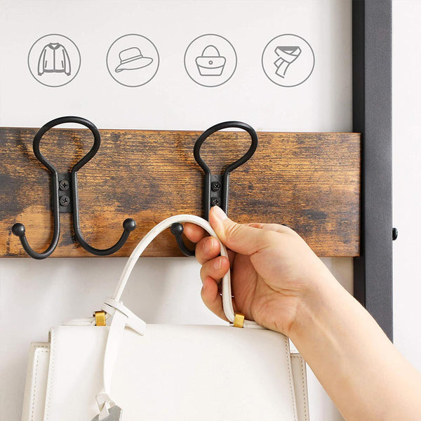 Coat rack with bench & shelves