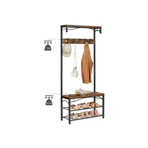 Coat rack with bench & shelves
