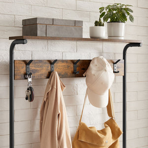 Coat rack with shoe shelf & hooks