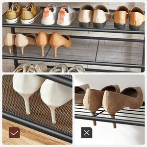 Coat rack with shoe shelf & hooks