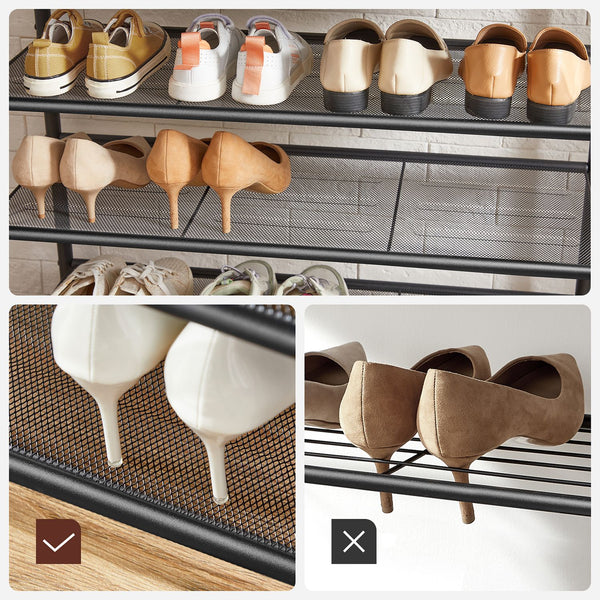 Coat rack with shoe shelf & hooks