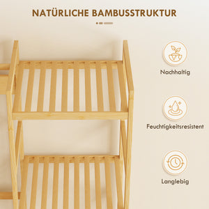 Garderobenständer mit Schuhregal und Sitzbank aus Holz für Flur