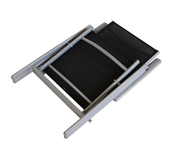 Garnitur Sitzgruppe AMALFI 5-teilig, Aluminium + Kunstgewebe schwarz