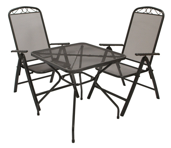Garnitur Sitzgruppe CLASSIC 3-teilig, Streckmetall anthrazit